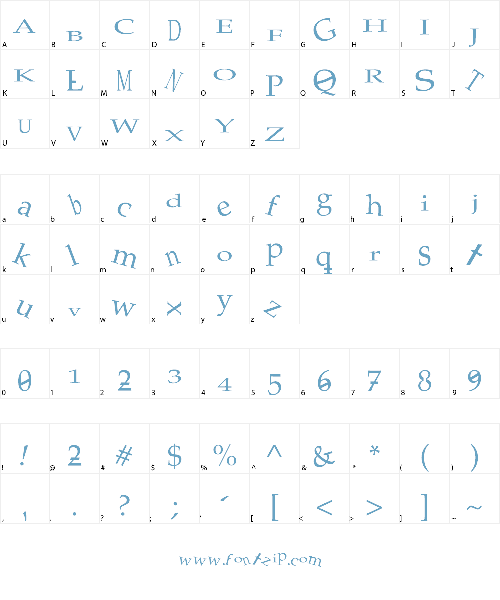 Palatino Mutant Font Character